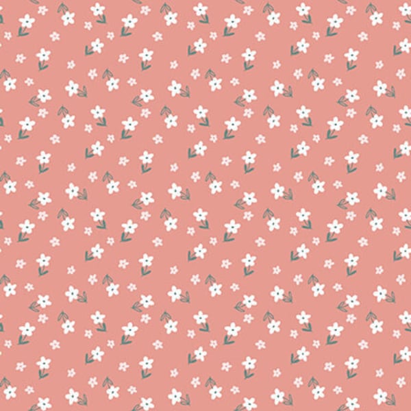 REMNANT 1/3-Blossom and Grow Tiny Floral Toss in Pink by Maureen Fiorellini for Studio E 44" wide 100% Cotton Quilting Fabric SE 6100-22