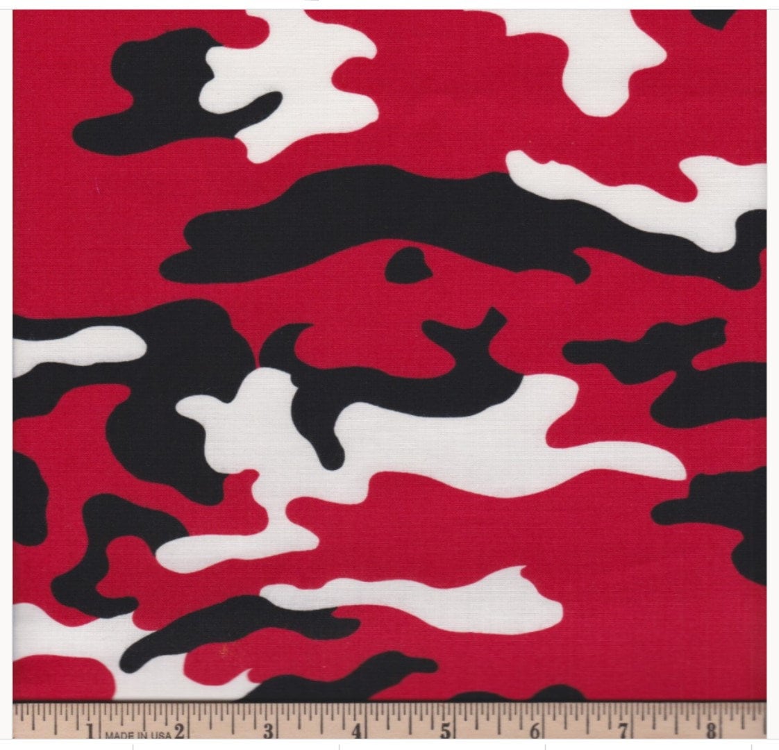 Camo Red Black White Camouflage by Foust Textiles 45 in Wide Etsy