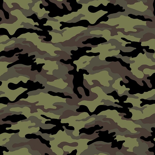 Green Olive Black Camouflage Conceal True Timber from David Textiles 100% Cotton Fabric DT-7083-7C-19