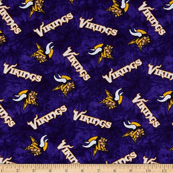 Minnesota Vikings NFL Football Tie Dye Design 42 inches wide FLANNEL Cotton Fabric NFL-14933