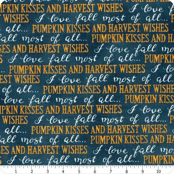 Harvest Wishes Fall Words in Night Sky by Deb Strain for Moda Fabrics 44 in wide 100% Cotton Quilting Fabric MD-56062-12
