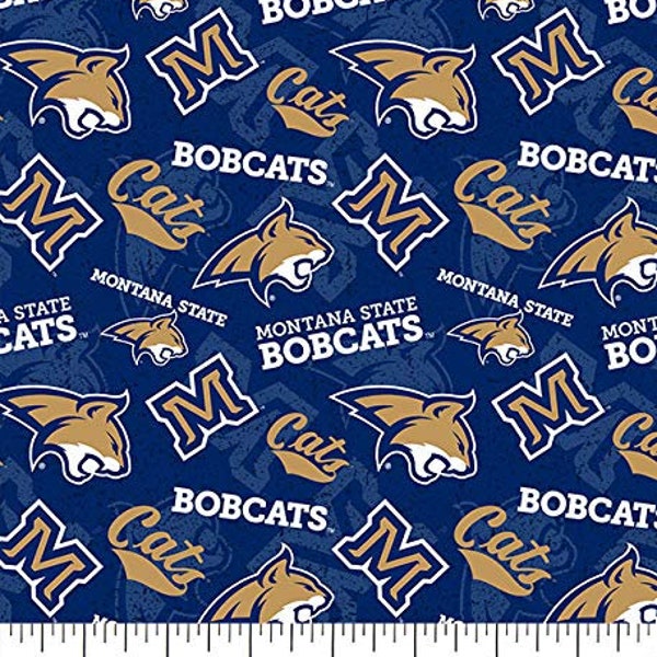 Montana State Bobcats NCAA Tone on Tone design 43 inches wide 100% Cotton Fabric MTS-1178