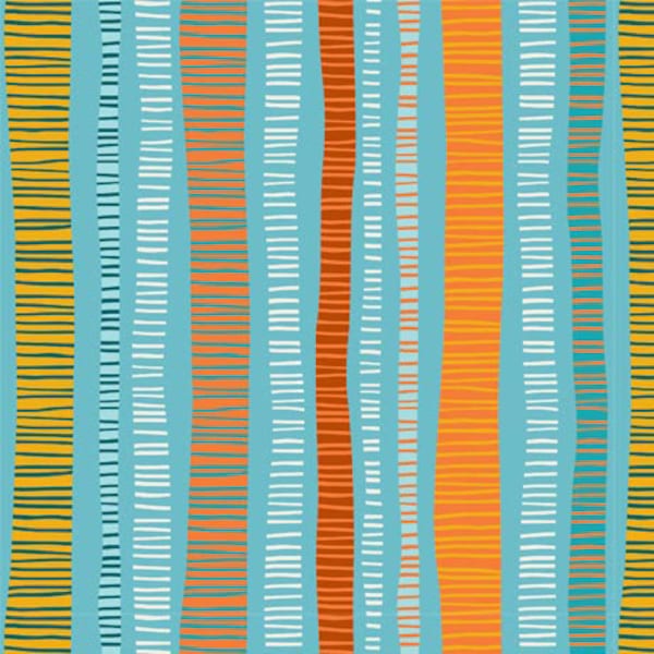REMNANTS 1/4 - Dinosaurs Sketchy Stripe in Turquoise by Kate Ward Thacker for Quilting Treasures 44" wide 100% Cotton Fabric QT-29464-Q