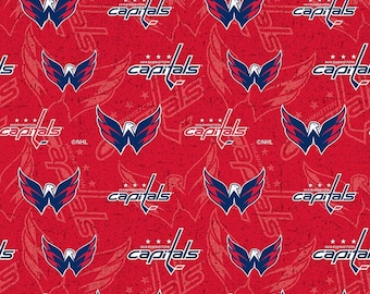 Washington Capitals NHL Hockey Tone on Tone Design 45 inches wide 100% Cotton Quilting Fabric NHL-1199 CAP