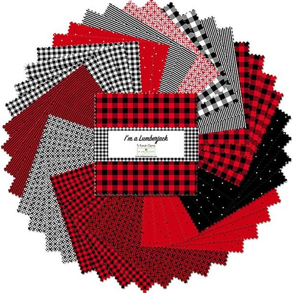 I’m a Lumberjack 5 Karat Gems 5" Squares 42 pcs per pack by Wilmington Prints 100% Cotton Quilting Fabric WP-507-120-507