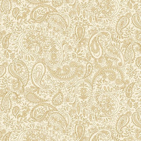 Butter Churn Basics Petit motif cachemire en crème par Kim Diehl pour Henry Glass Fabrics 44 po. de large 100 % coton HG-1444-44