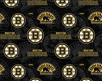 Boston Bruins NHL Hockey Tone on Tone Design 44 inches wide 100% Cotton Fabric NHL-1199 BRU