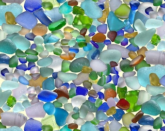Sea Glass Pebbles Rainbow Rocks Landscape Medley by Elizabeth's Studio 44-45" inches wide 100% Cotton Fabric ES-456 Multi