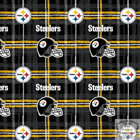 Pittsburgh Steelers NFL Plaid Design 42 inches wide FLANNEL | Etsy