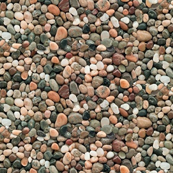 Pebbles Multi-colored River Rocks Landscape Medley by Elizabeth's Studio 44-45" inches wide 100% Cotton Fabric ES-291 Multi