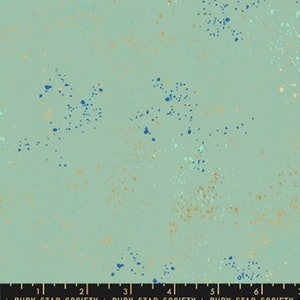 Speckled Metallic in Frost Aqua Gold by Ruby Star Society for Moda Fabrics 44 inches wide 100% Cotton Quilting Fabric MD RS5027-84M