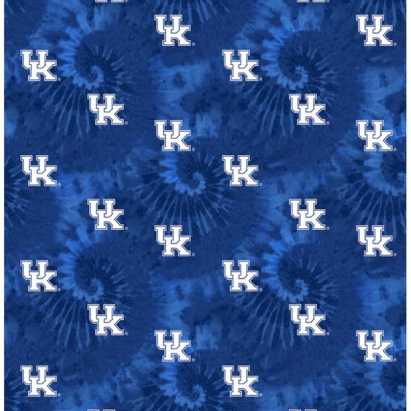 Kentucky Wildcats NCAA College Tie Dye Design 43 inches wide 100% Cotton Quilting Fabric KY-1316