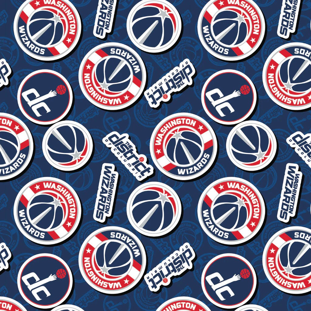 Fleece Washington Wizards NBA Pro Basketball Sports Team Fleece Fabric  Print by the yard (s012wizardss)