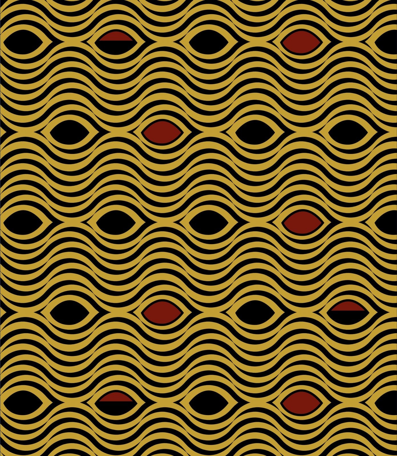 African Heritage African Waves in Yellow by David Textiles 44 Inches ...