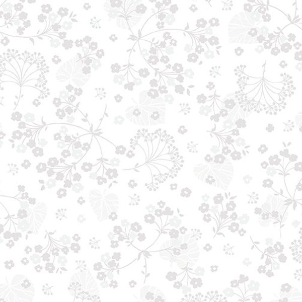 Harmony Small Floral Wide Backing in White by Pat Sloan for Benartex 108 inches wide 100% Cotton Quilting Fabric BE-13509W-09