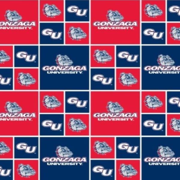 Gonzaga Bulldogs NCAA College Box Design 43" wide 100% Cotton Quilting Fabric GONZ-020