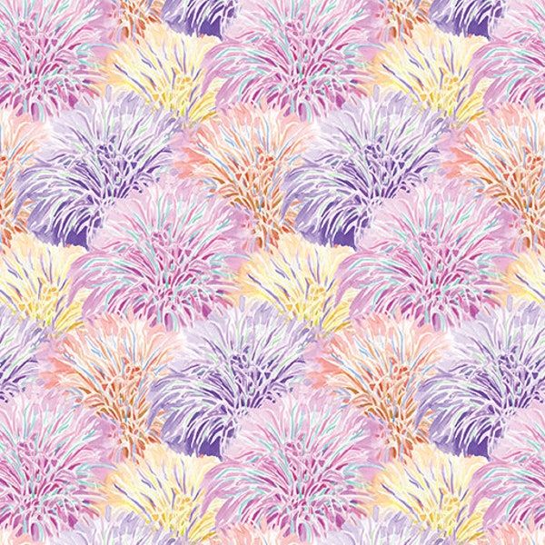 A Painted Garden Ornamental Grass in Pink Multi by Lorraine Turner for Benartex 44 inches wide 100% Cotton Quilting Fabric BE-13403-22