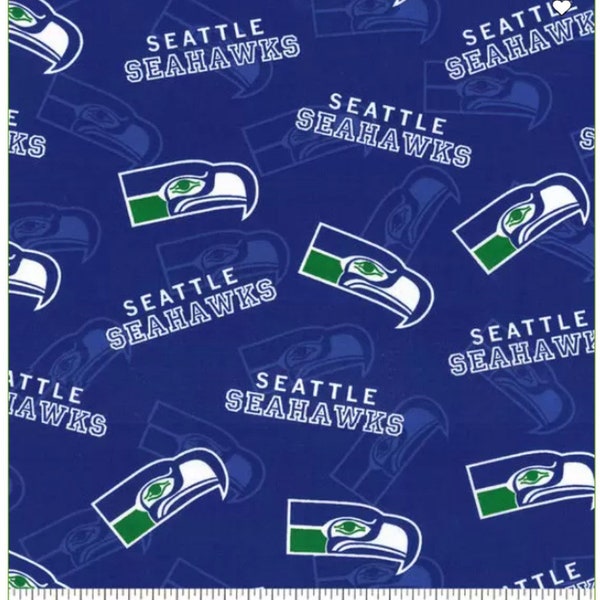 Seattle Seahawks NFL Football Legacy 44 inches wide 100% Cotton Fabric NFL-70279D