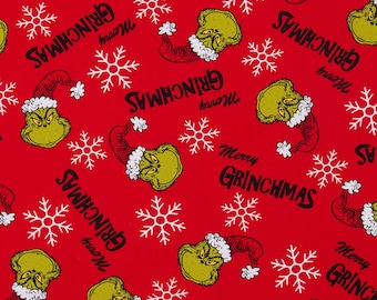 Seuss HOW THE GRINCH STOLE CHRISTMAS Fabric PANEL NAUGHTY OR NICE Cotton NEW Dr 