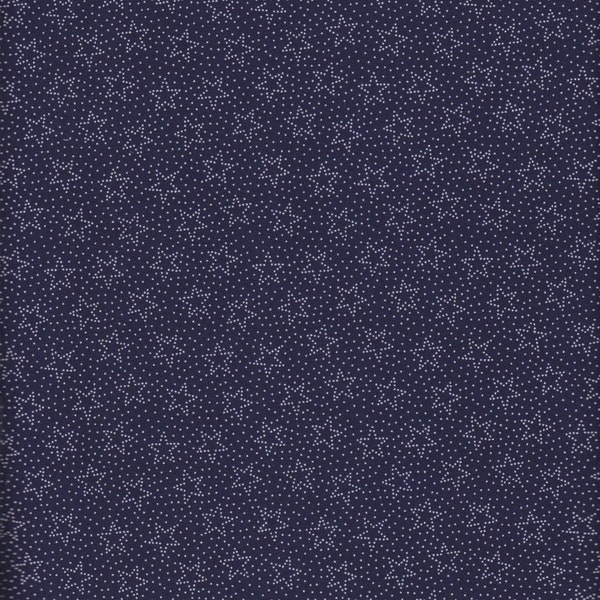 Made in the USA Patriotic White Stars on Navy 45 inches wide 100% Cotton Fabric FT-37414 Navy