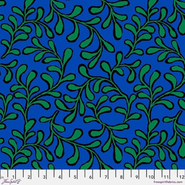 Twig in Blue February 2023 by Philip Jacobs for the Kaffe Fassett Collective for Free Spirit 44 in wide 100% Cotton Fabric FS-PPWGP196.BLUE