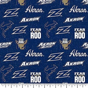 Akron Zips NCAA Tone on Tone Design 43 inches wide 100% Cottton Fabrics AKRON-1178