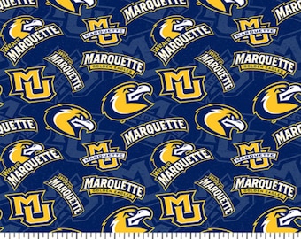 Marquette Gold Eagles NCAA College Tone on Tone Design 43 inches wide 100% Quilting Cotton Fabric MARQ-1178