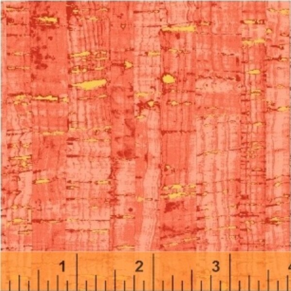 Uncorked in Coral with Gold Metallic Thread by Windham Fabrics 44-45 inches wide 100% Cotton Fabric WF-50107M-38