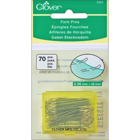 Fork Pins 70ct 2401by Clover Needlecraft Quilting Supplies and Sewing  Notions Moda-2401 Clover 