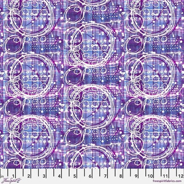 Cool Breeze Tornado in Lila von Katie Pasquini Masopust für Free Spirit Fabrics 44 cm breiter 100% Baumwollstoff FS-PWKP035.PURPLE