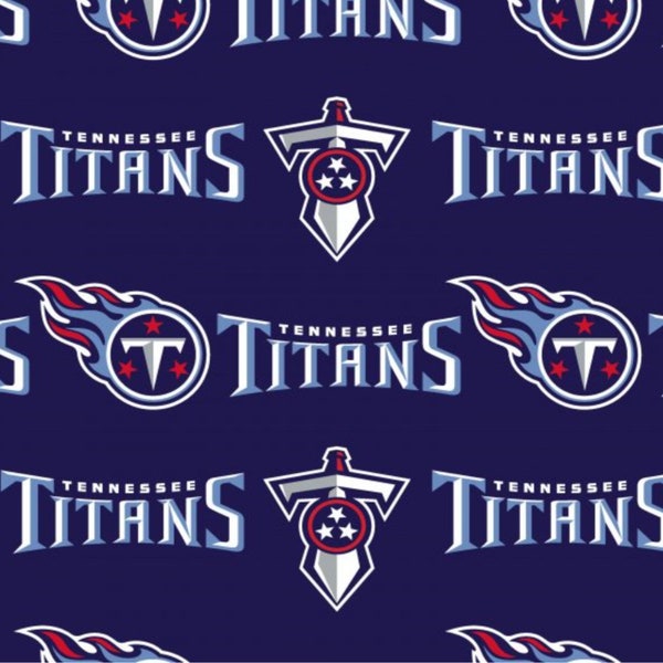 Tennessee Titans NFL Football Logo Design in Navy by Fabric Traditions 58-60 inches wide 100% Cotton Fabric NFL-70171D