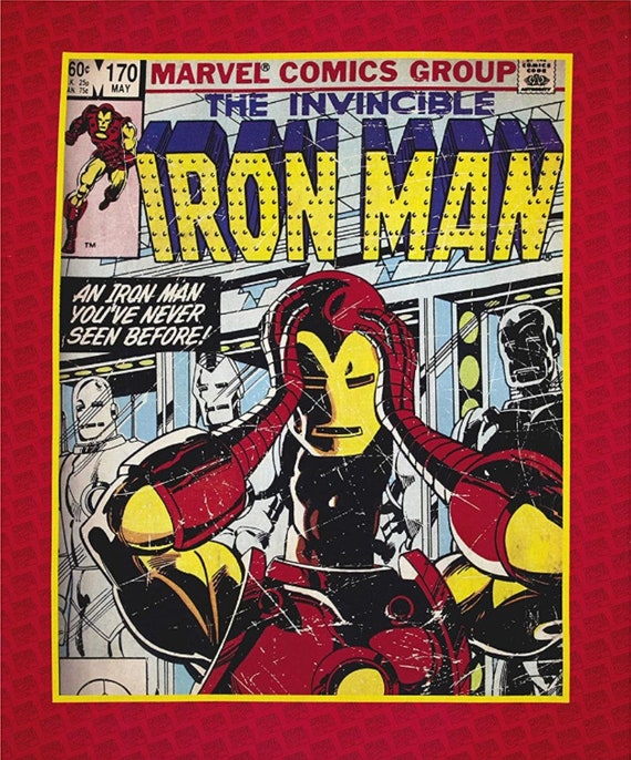 FABRIC PANEL Camelot Cottons ~ INVINCIBLE IRON MAN ~ by Marvel Comics 36/" x 44/"