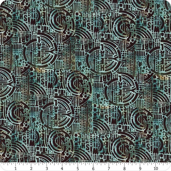 Storyboard Wish in Verdigris Blue by Seth Apter for Free Spirit 44 inches wide 100% Cotton Quilting Fabric FS-PWSE012.VERDIGRIS