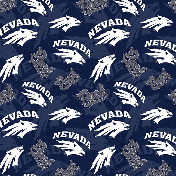 Nevada Reno Wolf Pack NCAA Tone on Tone Design 43 inches wide 100% Quilting Cotton Fabric NVR-1178