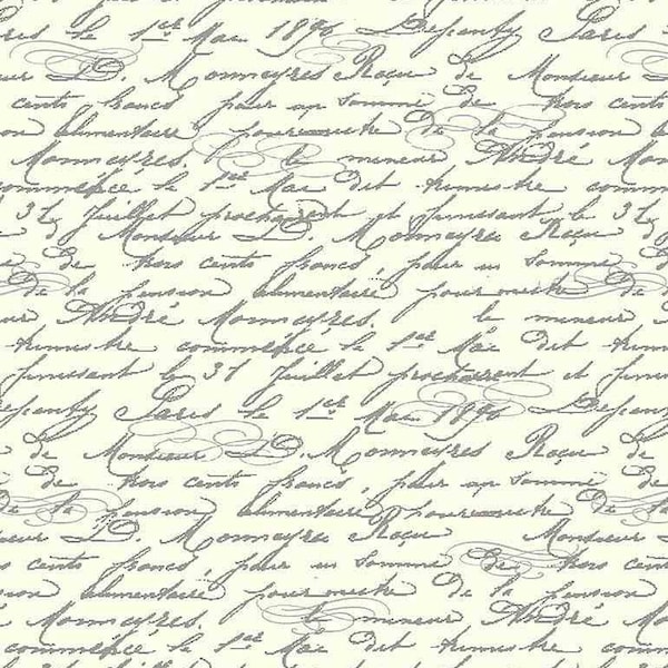 Queen Bee Script Text in Cream by Timeless Treasures 44 inches wide 100% Cotton Quilting Fabric TT-BEE-CD1361-CREAM