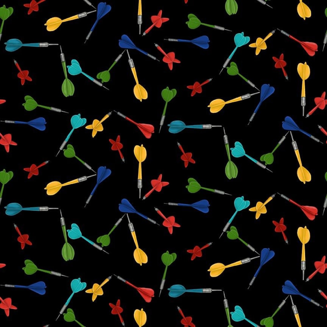 Game Night Tossed Darts in Black by Parisi for Henry Glass