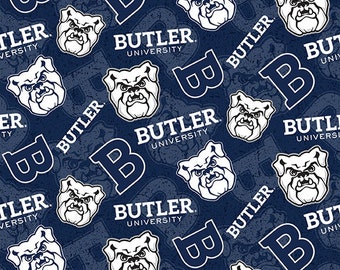 Butler University Bulldogs NCAA College Tone on Tone Design 43 inches wide 100% Cotton Quilting Fabric BUT-1178