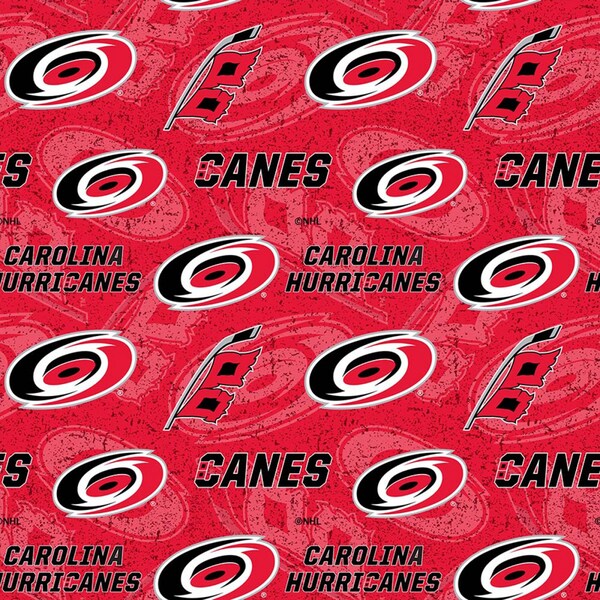 Carolina Hurricanes NHL Hockey Tone on Tone Design 45 inches wide 100% Cotton Fabric NHL-1199 HUR