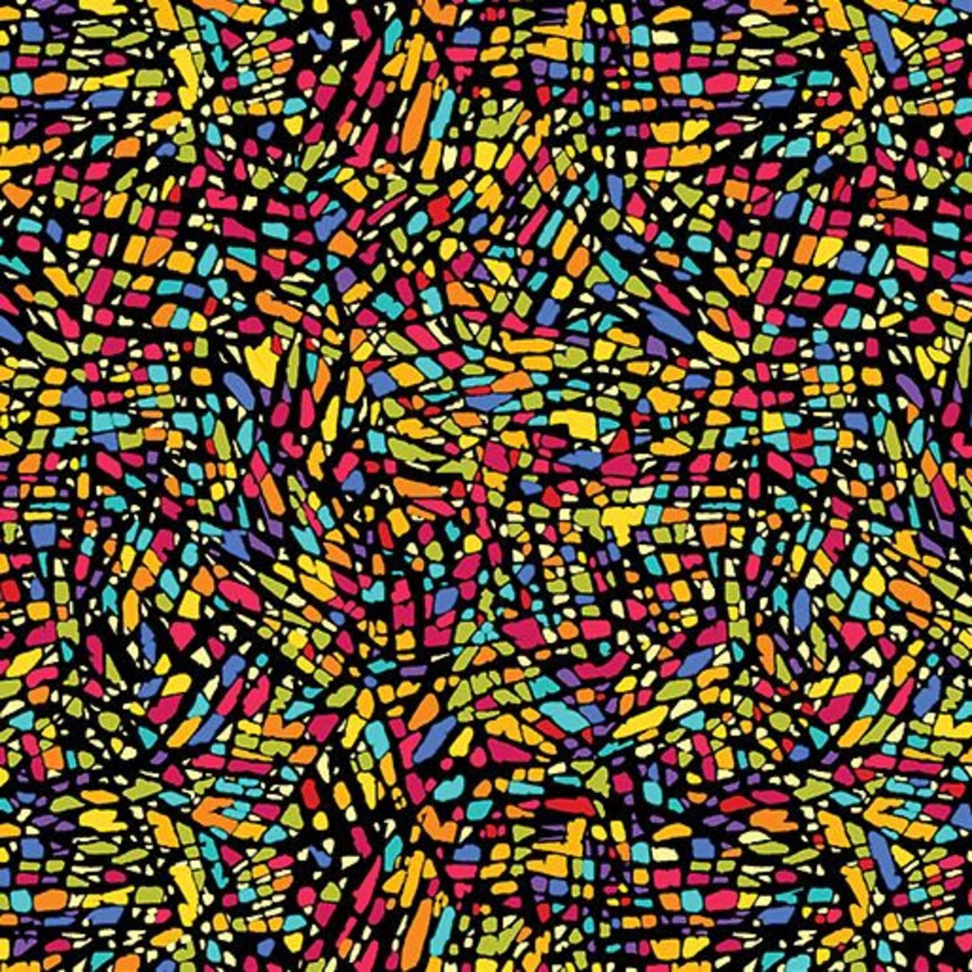 Mosaic Wide Backing Stained Glass in Multi by Benartex 108 Inches Wide