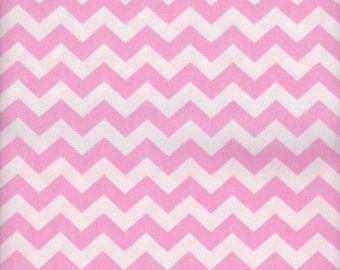 3/8 inch Chevron Stripes Design Pink and White 60 inches wide 100% Cotton Fabric