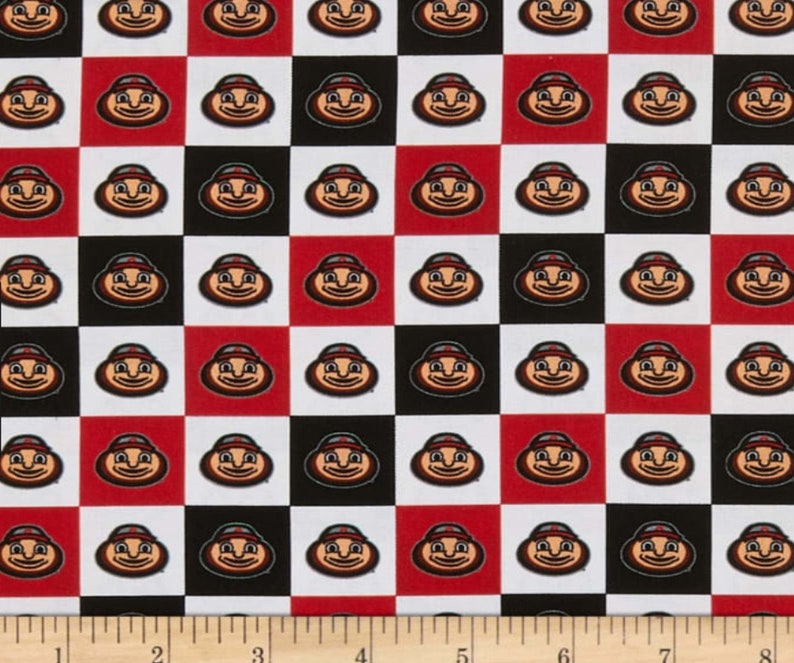 Ohio State Buckeyes NCAA New Mini Check Design 43 inches wide 100/% Cotton Fabric OHS-1158