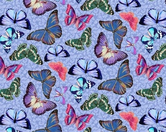 Victoria Large Butterfly in Periwinkle Purple by Lisabelle for Blank Quilting Fabrics 44 in wide 100% Cotton Fabric BQ-2439-50-Periwinkle