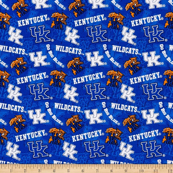 Kentucky Wildcats NCAA College UK Tone on Tone Design 43 inches wide 100% Cotton Quilting Fabric KY-1178