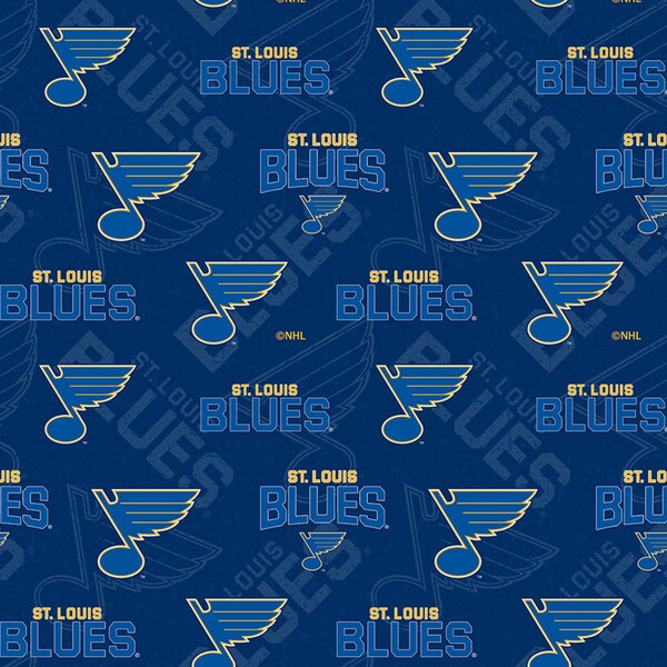 St Louis Blues NHL Hockey Tone on Tone Design 45 inches wide 100% Cotton Quilting Fabric NHL-1199 SLB