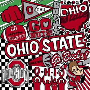 Ohio State Buckeyes NCAA Digitally Printed Pop Art Design 43 inches wide 100% Cotton Fabric OHS-1165
