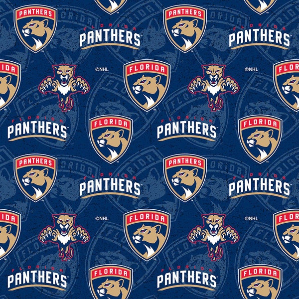 Florida Panthers NHL Tone on Tone Design 44 inches wide 100% Cotton Quilting Fabric NHL-1199-PAN