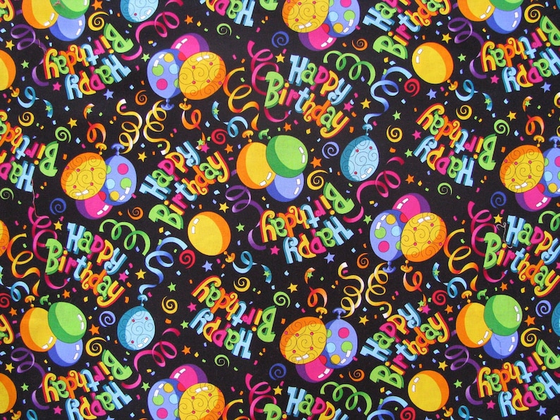 Happy Birthday Balloons Swirls Stars Party Celebration Bargain [Alternative dealer] Confetti