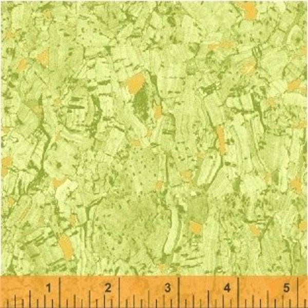 Recorked in Melon Green Yellow with Gold Metallic Thread by Windham Fabrics 44-45 inches wide 100% Cotton Fabric WF-50992M-11