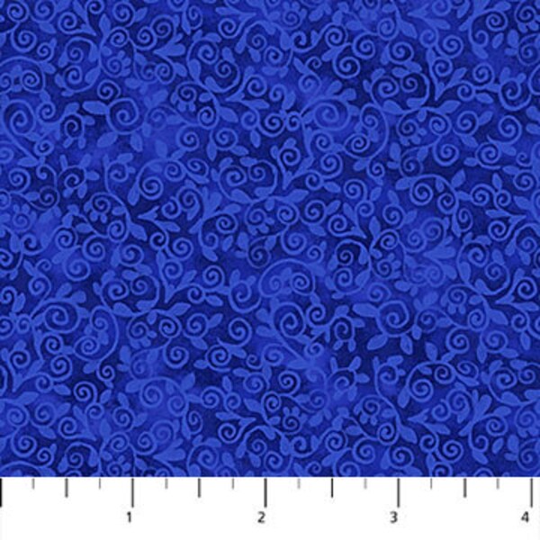 Autumn Gathering Scroll in Blue by Jennifer Nilsson for Northcott Fabrics 44 inches wide 100% Cotton Quilting Fabric NC-26941-44