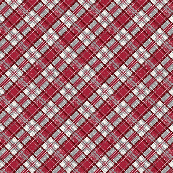 Woodland Magic Tartan in Red by Jessica Flick for Benartex 44 inches wide 100% Cotton Quilting Fabric BE-13372-10